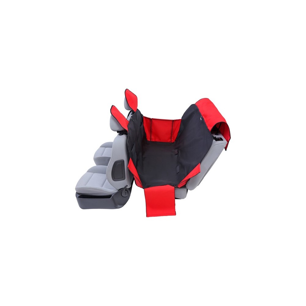 Kardiff Activ Mata samochodowa na tylne fotele z zamkiem i bokami M  czarno-czerwona