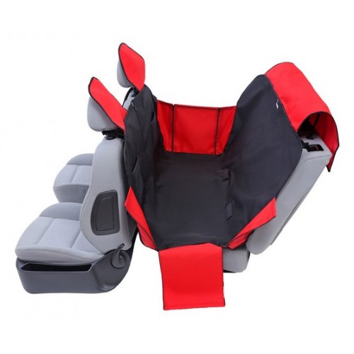 Kardiff Activ Mata samochodowa na tylne fotele z zamkiem i bokami S czarno-czerwona