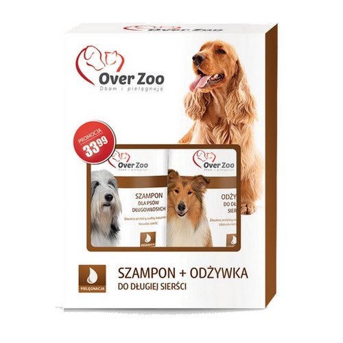 Over Zoo Szampon i odżywka dla psów długowłosych dwupak 2x250ml