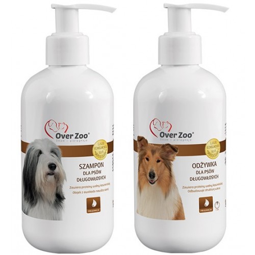 Over Zoo Szampon i odżywka dla psów długowłosych dwupak 2x250ml