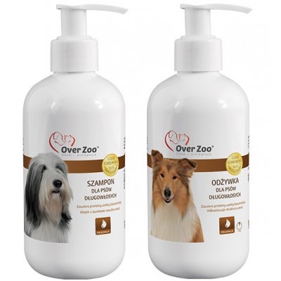 Over Zoo Szampon i odżywka dla psów długowłosych dwupak 2x250ml