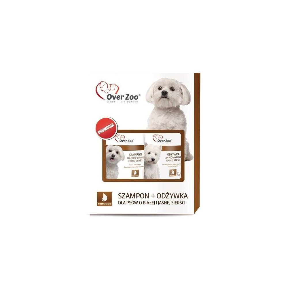 Over Zoo Dwupak Szampon + Odżywka dla białej sierści