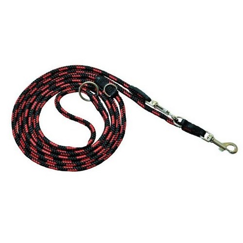 CHABA Smycz linka regulowana - 14mm x 130/220cm czarno-czerwona