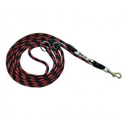 CHABA Smycz linka regulowana - 14mm x 130/220cm czarno-czerwona