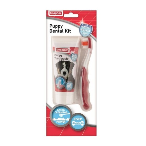 Beaphar Puppy Dental Kit - szczoteczka i pasta do zębów 50g