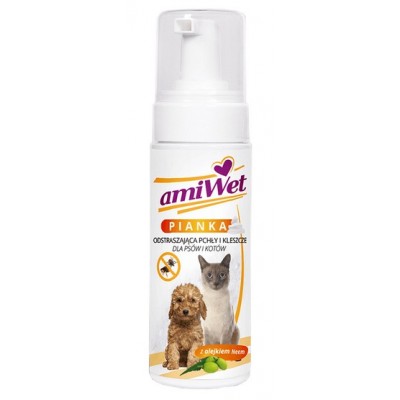 Amiwet Pianka odstraszająca pchły i kleszcze dla psów i kotów 150ml