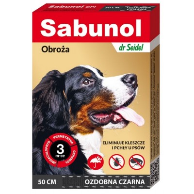 Sabunol GPI Obroża przeciw pchłom dla psa ozdobna czarna 50cm