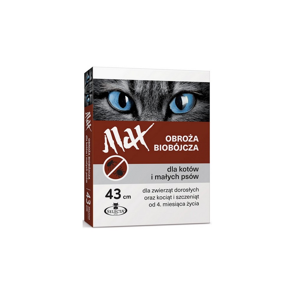 Selecta HTC Obroża Max biobójcza dla kota i małego psa przeciw pchłom i kleszczom 43cm [SE-0919]