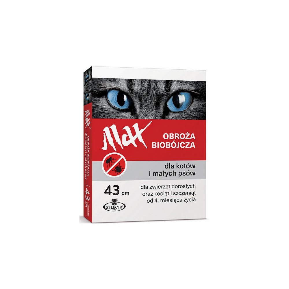 Selecta HTC Obroża Max biobójcza dla kota i małego psa przeciw pchłom i kleszczom czerwona 43cm [SE-5693]