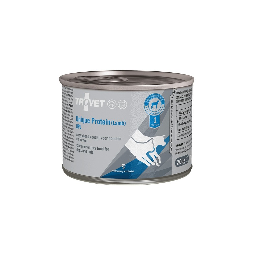 Trovet Unique Protein UPL Jagnięcina dla psa i kota puszka 200g