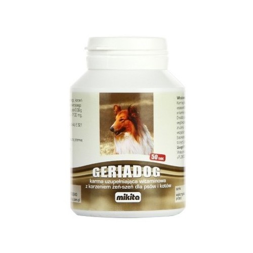 Mikita Geriadog 50 tabletek - preparat dla starszych lub osłabionych psów i kotów