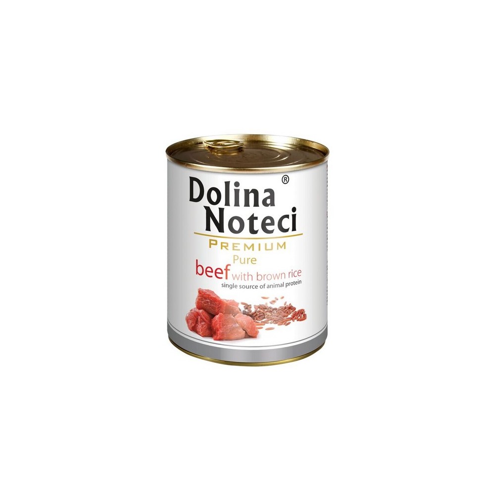 Dolina Noteci Premium Pies Pure Wołowina i ryż puszka 800g