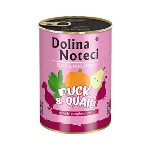 Dolina Noteci Superfood Pies Kaczka i przepiórka puszka 400g