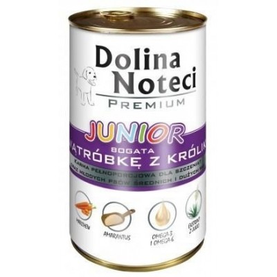 Dolina Noteci Premium Pies Junior Wątróbka z królika puszka 400g