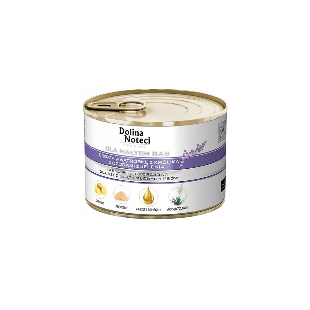 Dolina Noteci Premium Pies Mały Junior wątróbka królika i ozory jeleni 185g