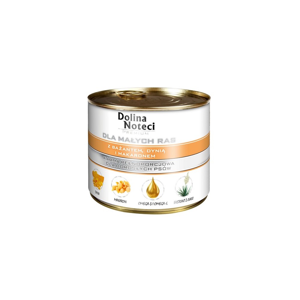 Dolina Noteci Premium Pies Mały Bażant, dynia i makaron puszka 185g