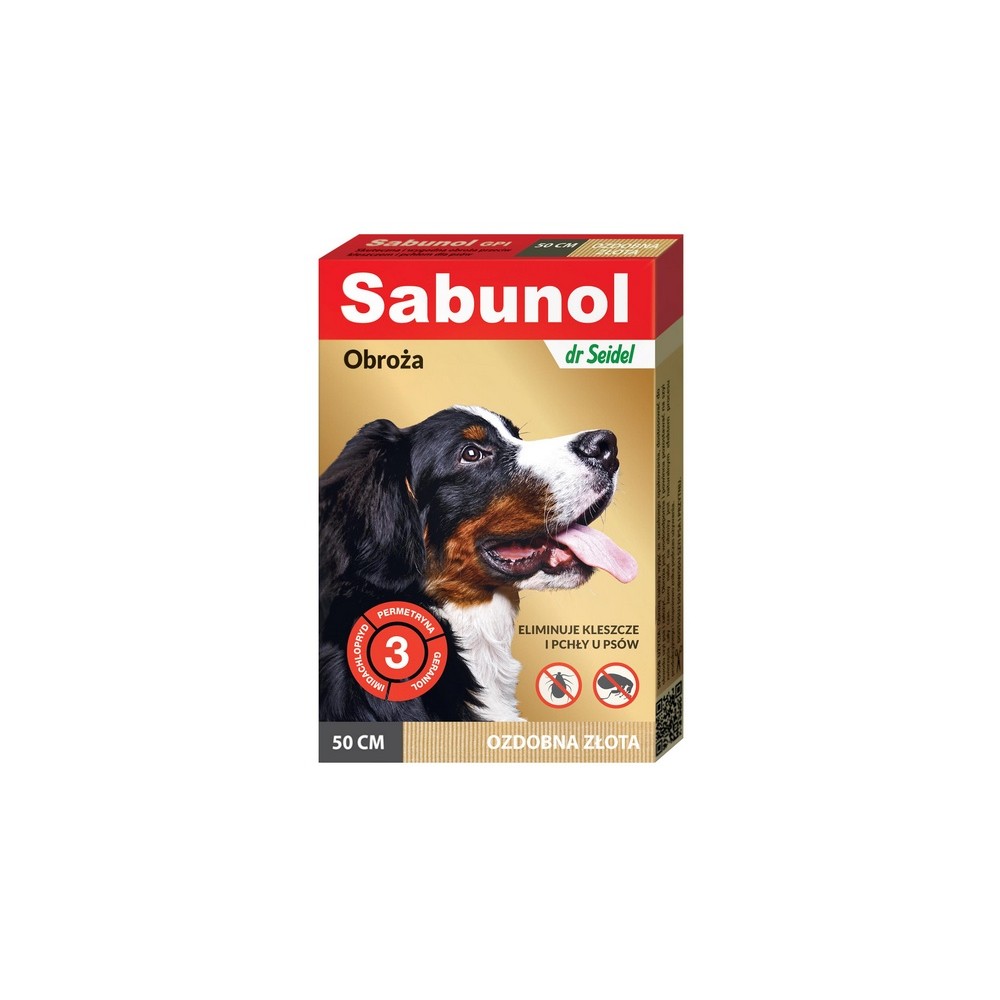 Sabunol GPI Obroża przeciw pchłom dla psa ozdobna złota 50cm