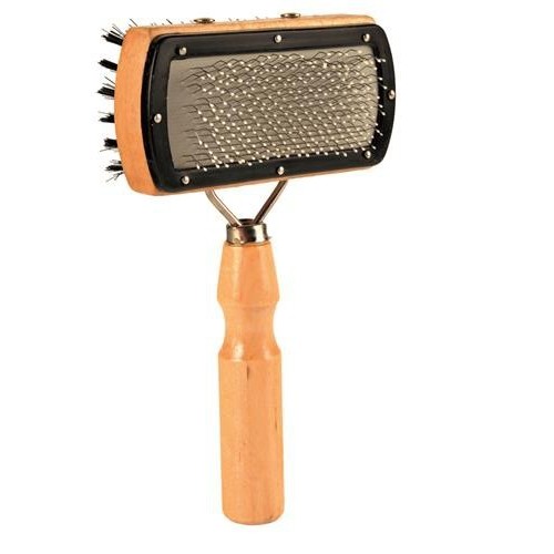 MIĘKKA SZCZOTKA DWUSTRONNA (DRUCIANE I NYLONOWE WŁOSIE) 10 x 18 cm