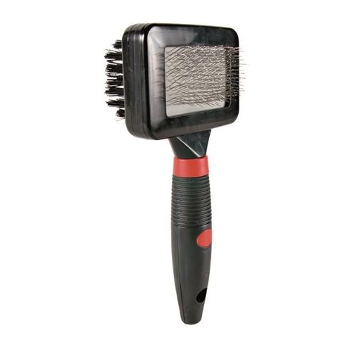 MIEKKA SZCZOTKA DWUSTRONNA (DRUCIANE I NYLONOWE WŁOSIE) 7 x 16 cm