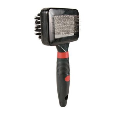 MIEKKA SZCZOTKA DWUSTRONNA (DRUCIANE I NYLONOWE WŁOSIE) 7 x 16 cm