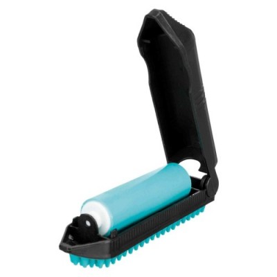 Rolka do zbierania sierści ze szczotką, 23 cm, czarny/turkusowy