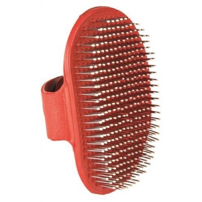 SZCZOTKA Z GUMY (WŁOSIE ZE STALI NIERDZEWNEJ Z PLASTIKOWYMI KOŃCÓWKAMI) 8 x 13 cm