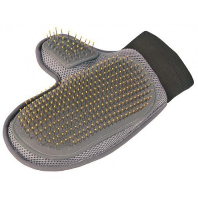 RĘKAWICA DO WYCZESYWANIA SIERŚCI Z RZEPAMI (DRUCIANE WŁOSIE), 18×24 cm