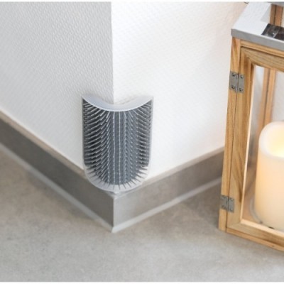 Szczotka narożna dla kotów, 8 x 13cm, szara