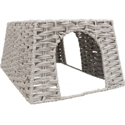 Domek dla królika, szary, przędza papierowa