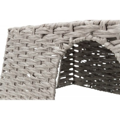 Domek dla królika, szary, przędza papierowa