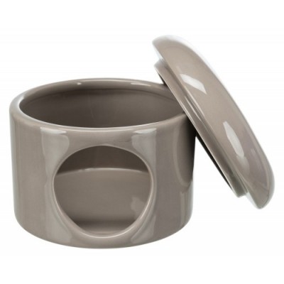 Domek dla myszy, szarobrązowy, ceramiczny,  o 16 × 12 cm