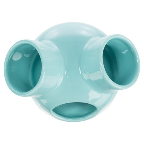 Domek dla myszy, turkus, ceramiczny,  o 12 × 10 cm, z 3 wejściami