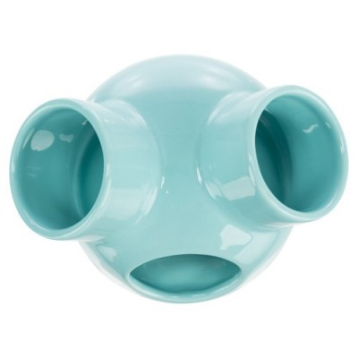 Domek dla myszy, turkus, ceramiczny,  o 12 × 10 cm, z 3 wejściami