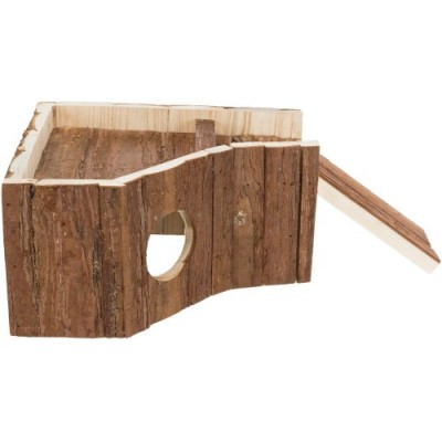 Hedwig, domek z tarasem na dachu, drewno, 30 × 14 × 26 cm