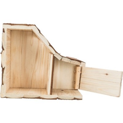 Hedwig, domek z tarasem na dachu, drewno, 30 × 14 × 26 cm