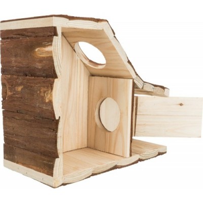 Hedwig, domek z tarasem na dachu, drewno, 30 × 14 × 26 cm