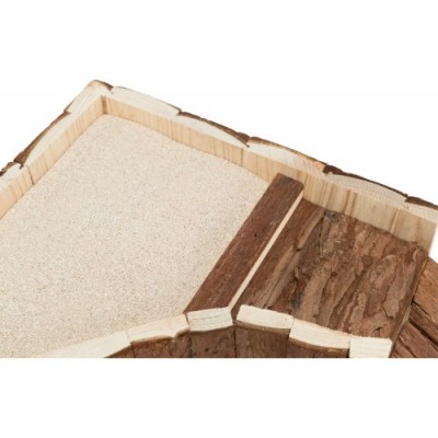 Hedwig, domek z tarasem na dachu, drewno, 30 × 14 × 26 cm