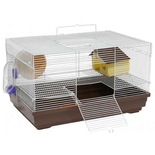 Klatka dla gryzoni 47x30x27 cm biało/niebieska
