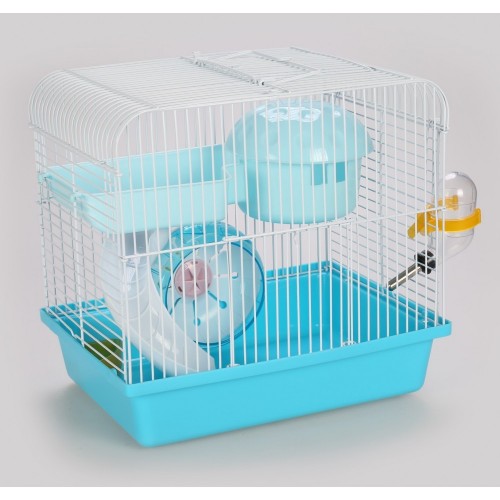 Klatka dla gryzoni 27x20,5x25,5 cm biało/niebieska