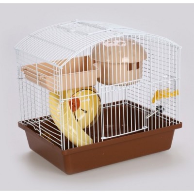 Klatka dla gryzoni 27x20,5x25,5 cm biało/brązowa