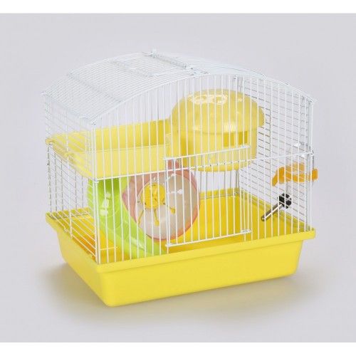 Klatka dla gryzoni 27x20,5x25,5 cm biało/żółta
