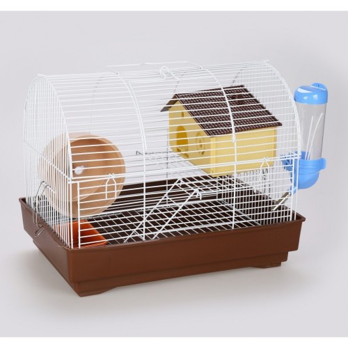 Klatka dla gryzoni 33x23x26 cm biało/brązowa