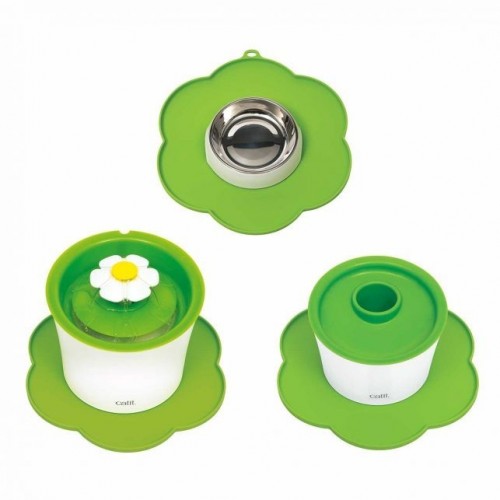 Podkładka silikonowa w kształcie kwiata,  zielona, 30 cm