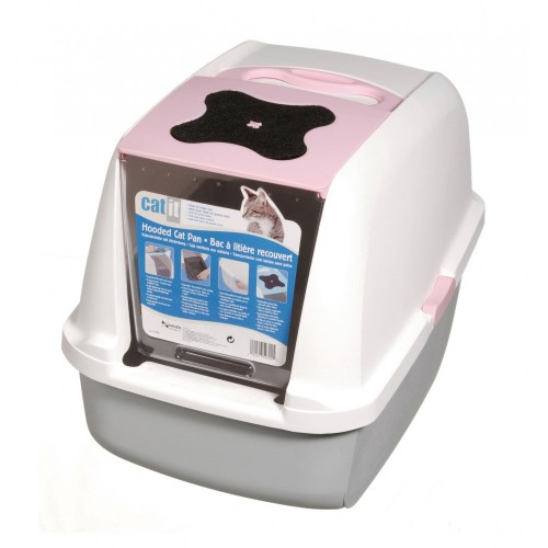 Kuweta zabudowana, różowa, 43x57x50cm