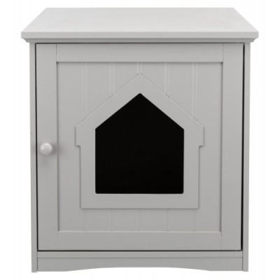 Szafka "Domek" na kuwetę dla kota, 49 × 51 × 51 cm, szara