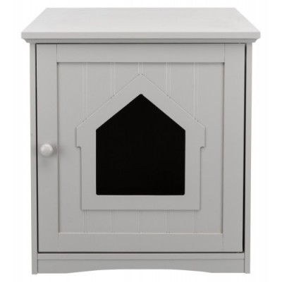 Szafka "Domek" na kuwetę dla kota, 49 × 51 × 51 cm, szara