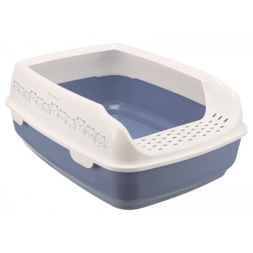 Kuweta Delio, z ramką, 35 × 20 × 48 cm, niebieska/biała