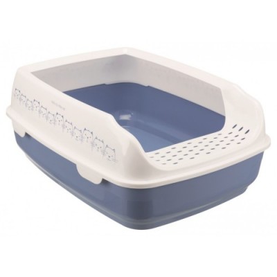 Kuweta Delio, z ramką, 35 × 20 × 48 cm, niebieska/biała