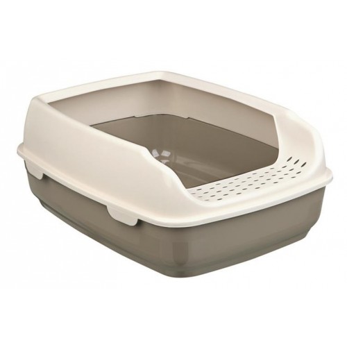 Kuweta dla kota z ramką Delio, 35 × 20 × 48 cm, szaro/kremowa