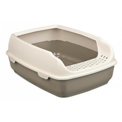 Kuweta dla kota z ramką Delio, 35 × 20 × 48 cm, szaro/kremowa